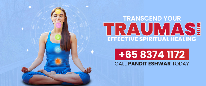 A Girl performing Spiritual healing at Pandit Eshwar's Spiritual Center in Singapore